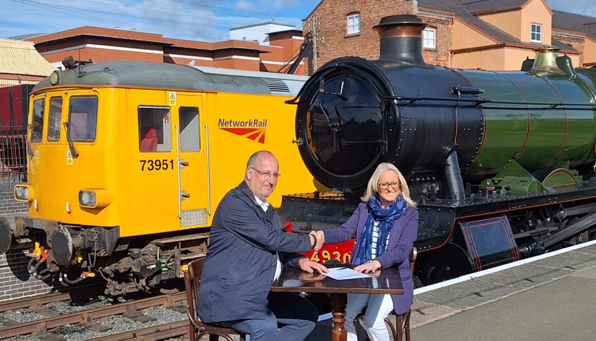 The Severn Valley Railway and Network Rail signing a new partnership agreement.