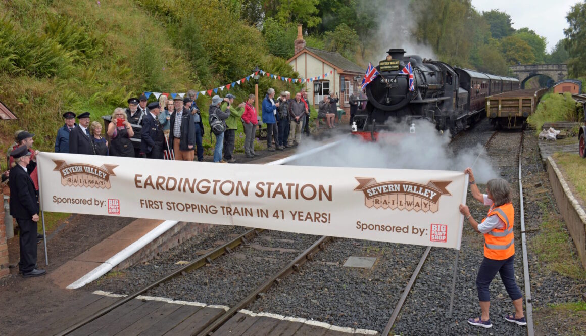 The official reopening train at Eardington station on 14.9.23. Credit SVR