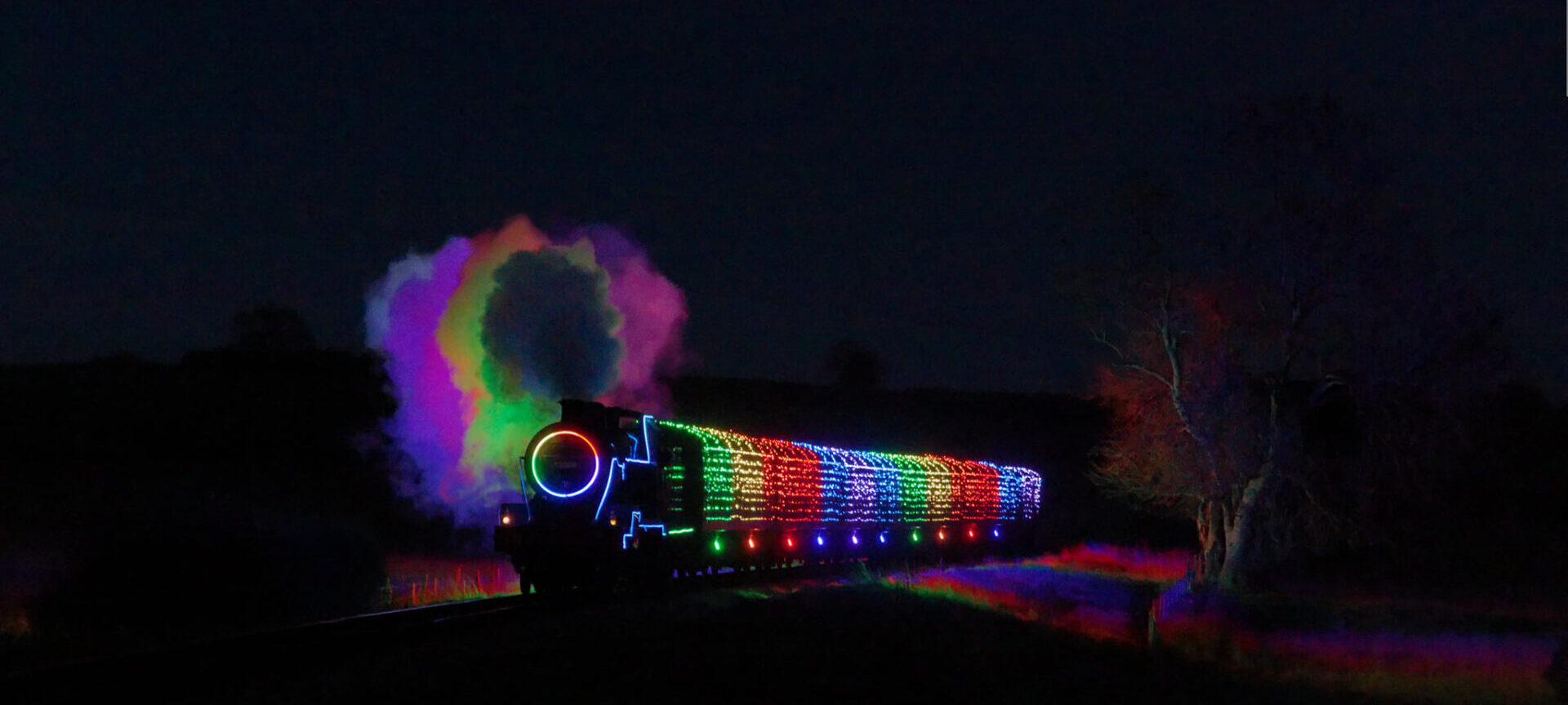Boogie Lights Express steams into the Severn Valley Railway