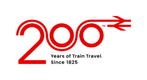 Rail 200 logo - 200 years of train travel since 1825