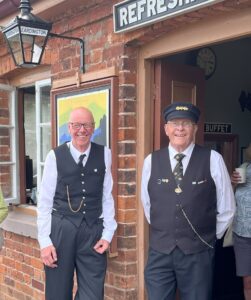 Eardington's station master Steve Downs with assistant station master Phil Harris. Taken by LESLEY CARR