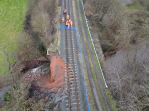 Aerial image of landslip. Taken 4 Feb by Gary Essex