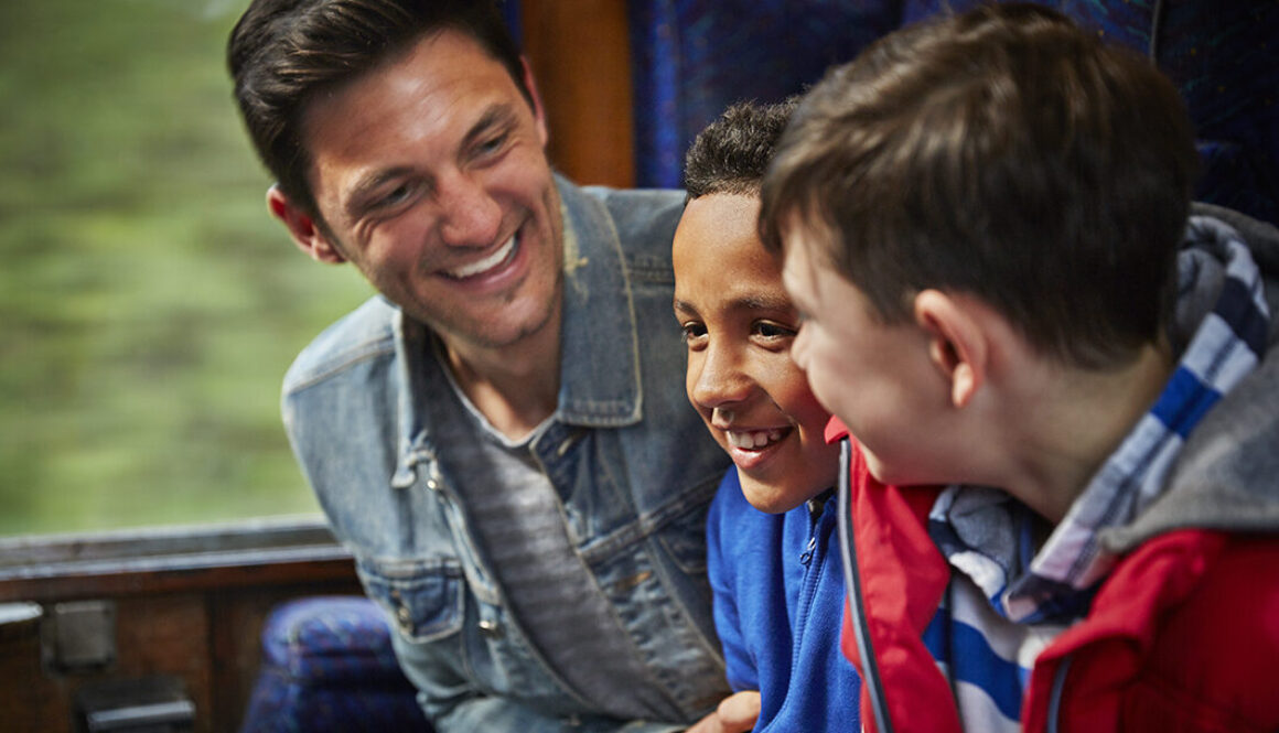 Family on board the Severn Valley Railway