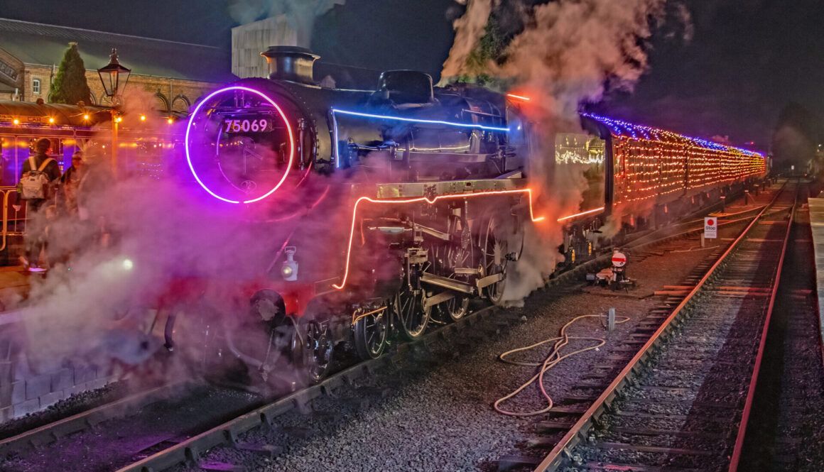 The first boogie lights train at Kidderminster in 2025 John Titlow