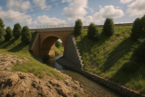 Artist's impression of the finished repair at Mor Brook bridge. CML