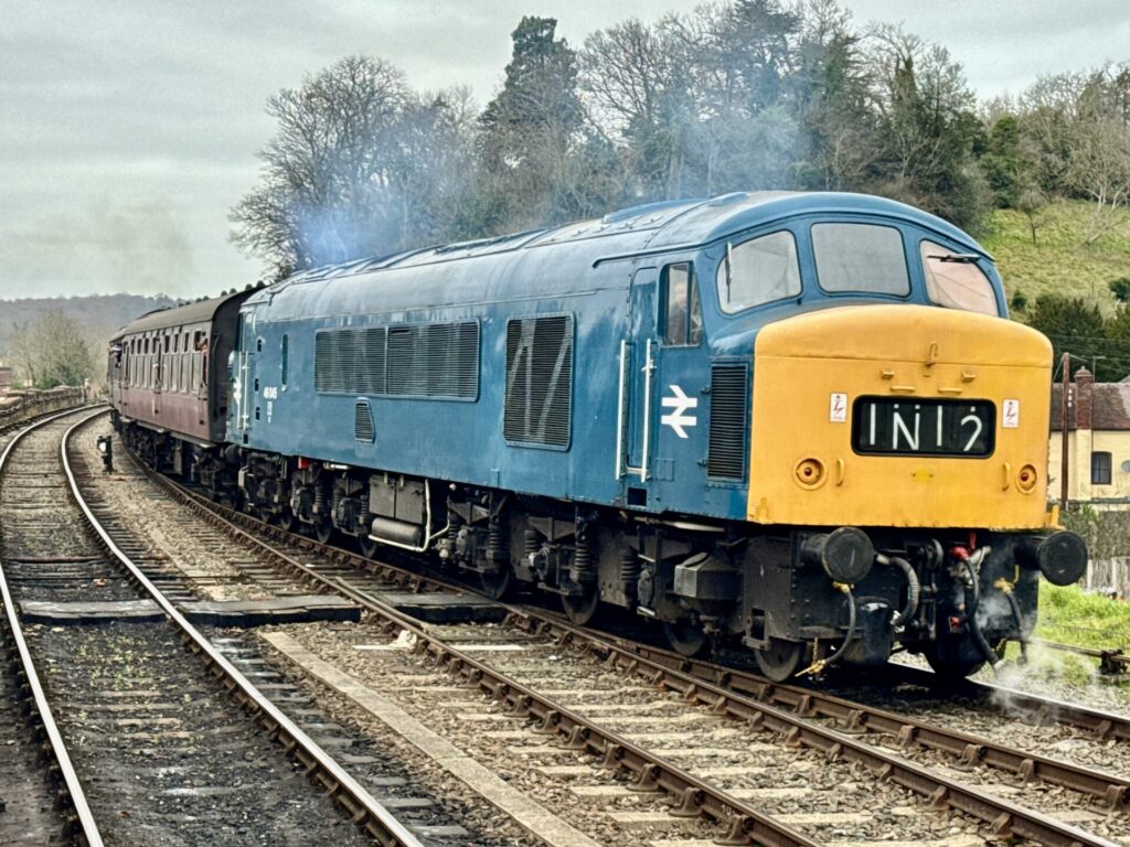 Class 33 No 33108 departing Bewdley with the 1140 from Kidderminster. DAVID BISSETT