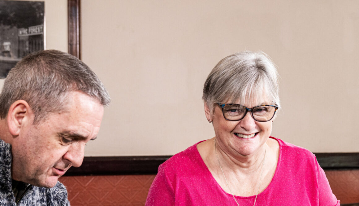 Mum enjoying lunch in Kidderminster Station Tea Room