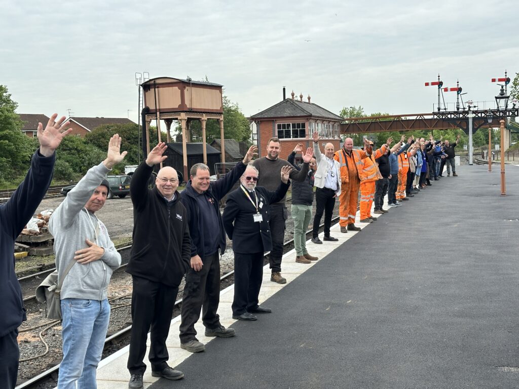 Celebrations as the SVR opens its new platform extension at Kidderminster Town station. Keith Wilkinson