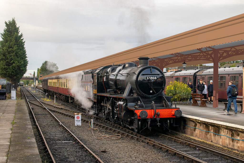 How the proposed canopy will look, with a locomotive alongside it. Image created by Ben Wright from an original photograph by Kenny Felstead