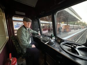 Driver Bob Dunn preparing to leave with the first Bewdley Express service credit Keith Wilkinson